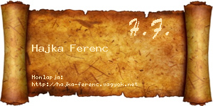 Hajka Ferenc névjegykártya