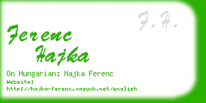 ferenc hajka business card